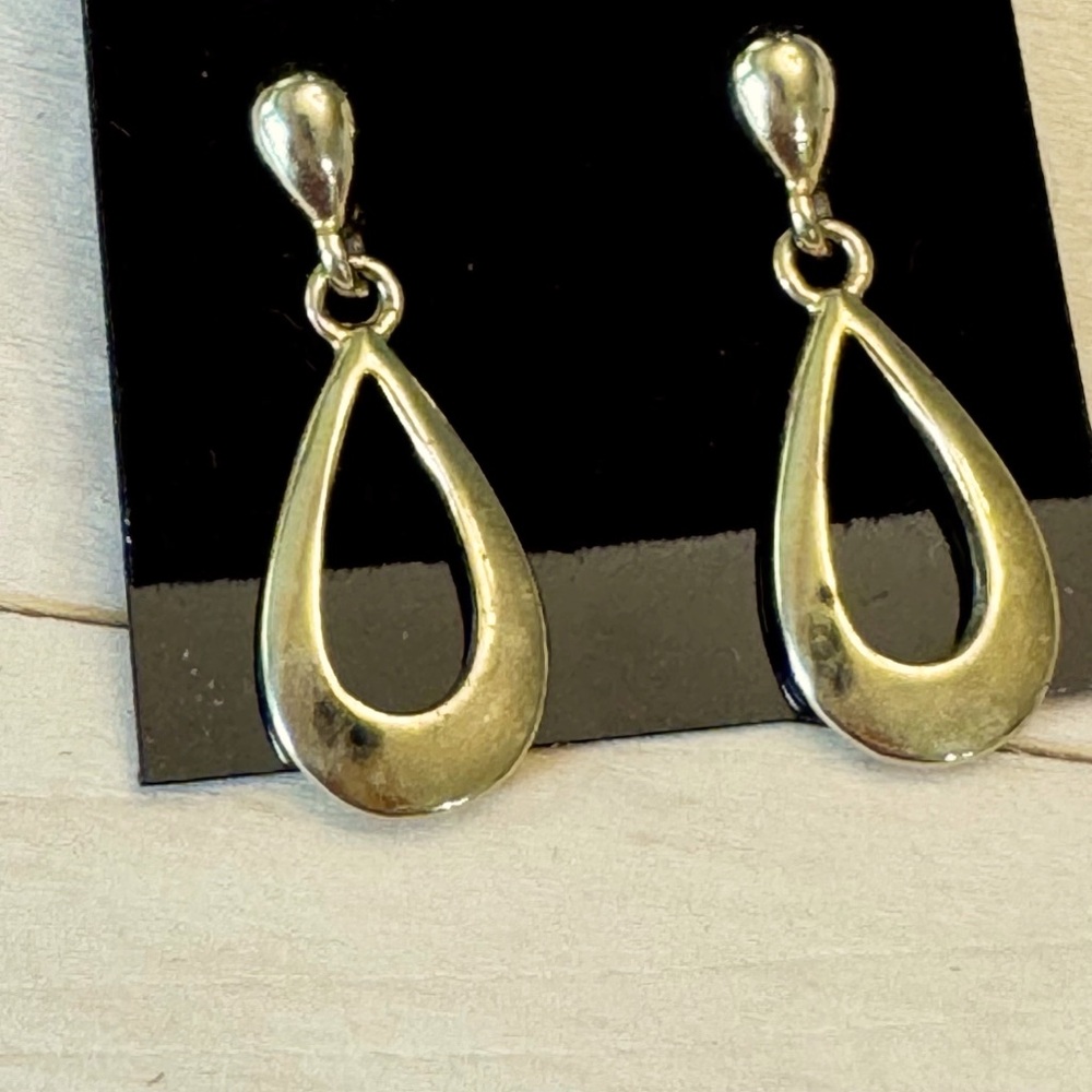 Vintage Teardrop Gold Statement Earrings Gold Filled